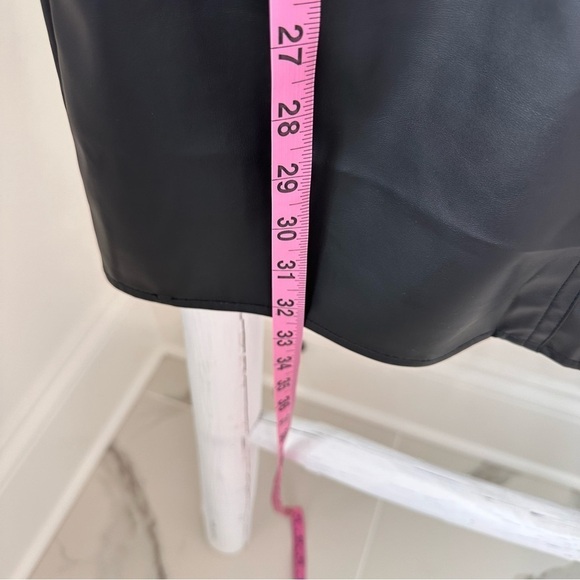 Fourteen and 9th Women’s Black Faux Leather Short Sleeve Mini Dress SZ S - Picture 11 of 12